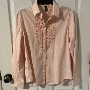 Lauren Ralph Lauren Shirt Womans 12 Pink Long Sleeve Button Down Top